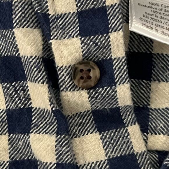 Gymboree 2t navy and cream button down shirt - Picture 4 of 5